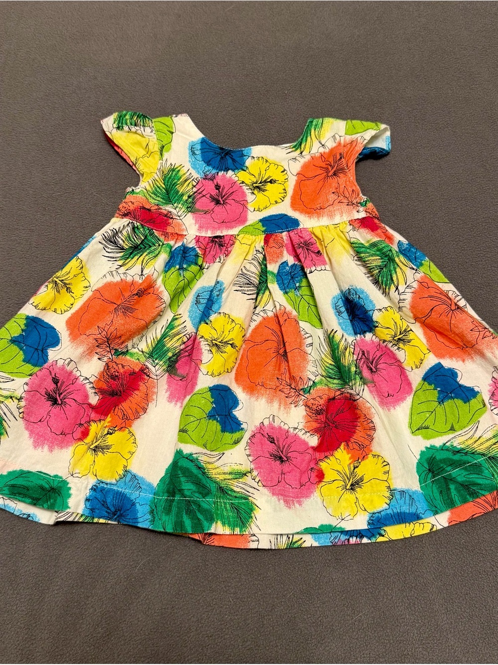 Charlie & Me Baby Girl 100% Cotton Floral Summer Dress, Size 0-3 Months